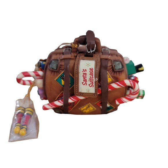 Enesco Artplas "Santas Suitcase" christmas Ornament 1990 RARE no box collectible - Picture 1 of 11